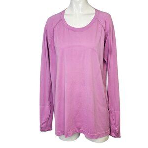 Lululemon Womens Swiftly Tech 2.0 Long Sleeve Shirt, Pink, Lightweight, Size 14